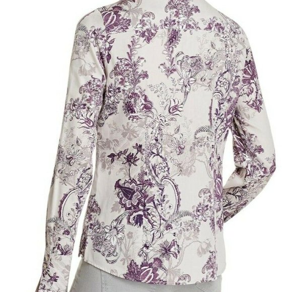 Foxcroft NYC Lauren Floral Fitted Button-Down Top - Picture 2 of 2